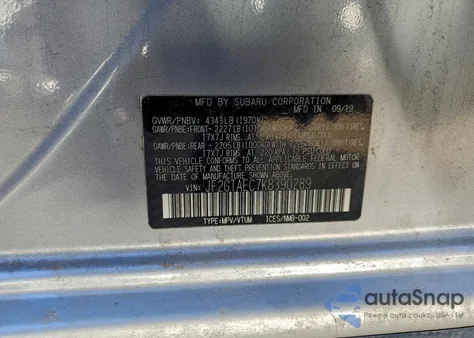 2019 Subaru Crosstrek Premium from USA, damaged, VIN JF2GTAEC7K8390289